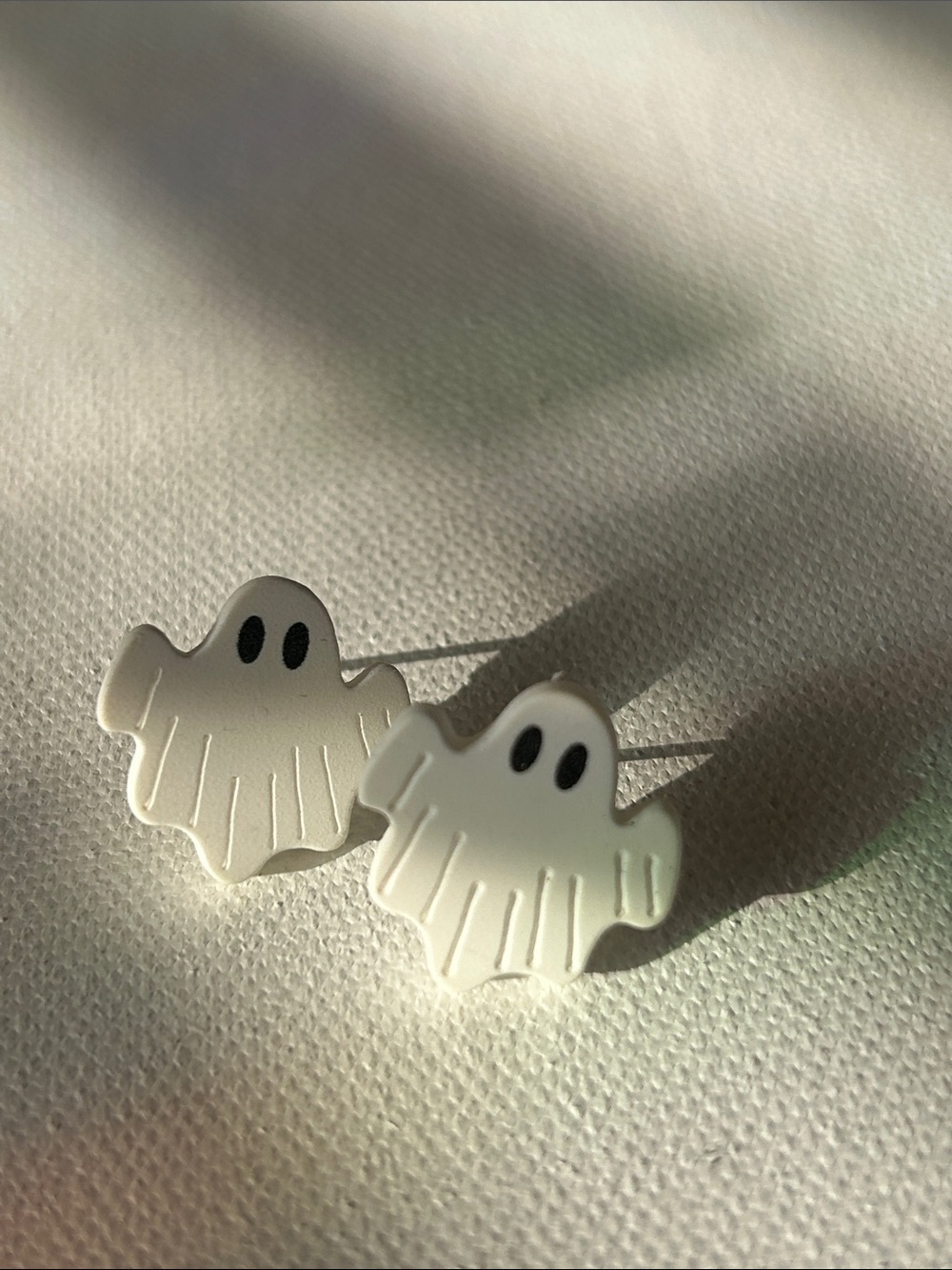 White Ghost Stud Earrings